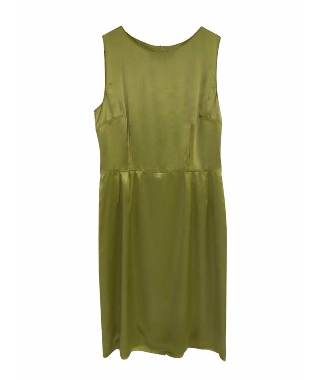 DOLCE&GABBANA Зеленые шелковое коктейльное платье, фото 1