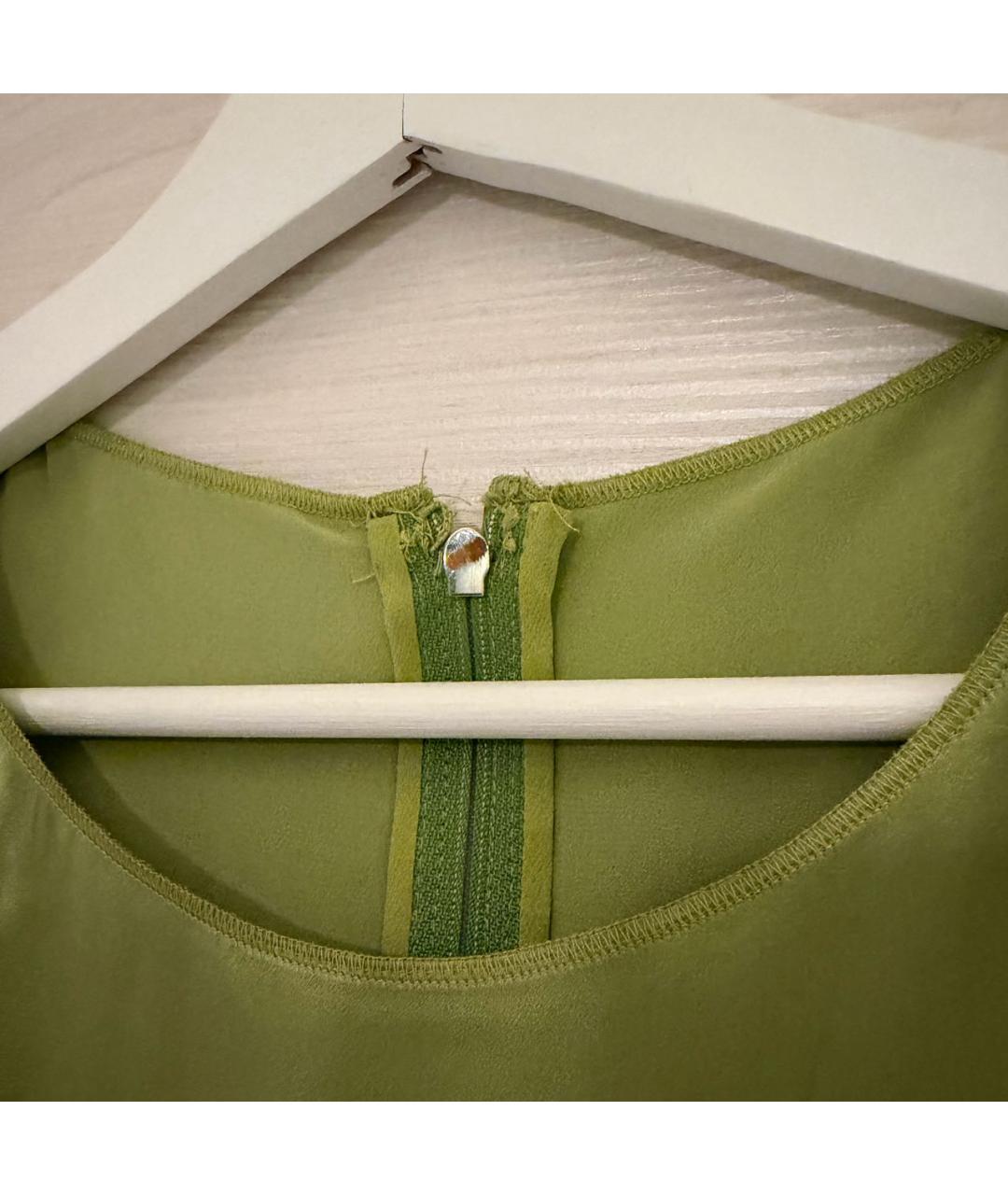 DOLCE&GABBANA Зеленые шелковое коктейльное платье, фото 7