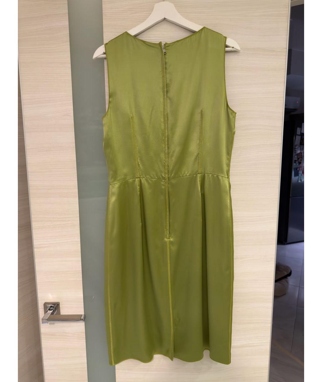 DOLCE&GABBANA Зеленые шелковое коктейльное платье, фото 2