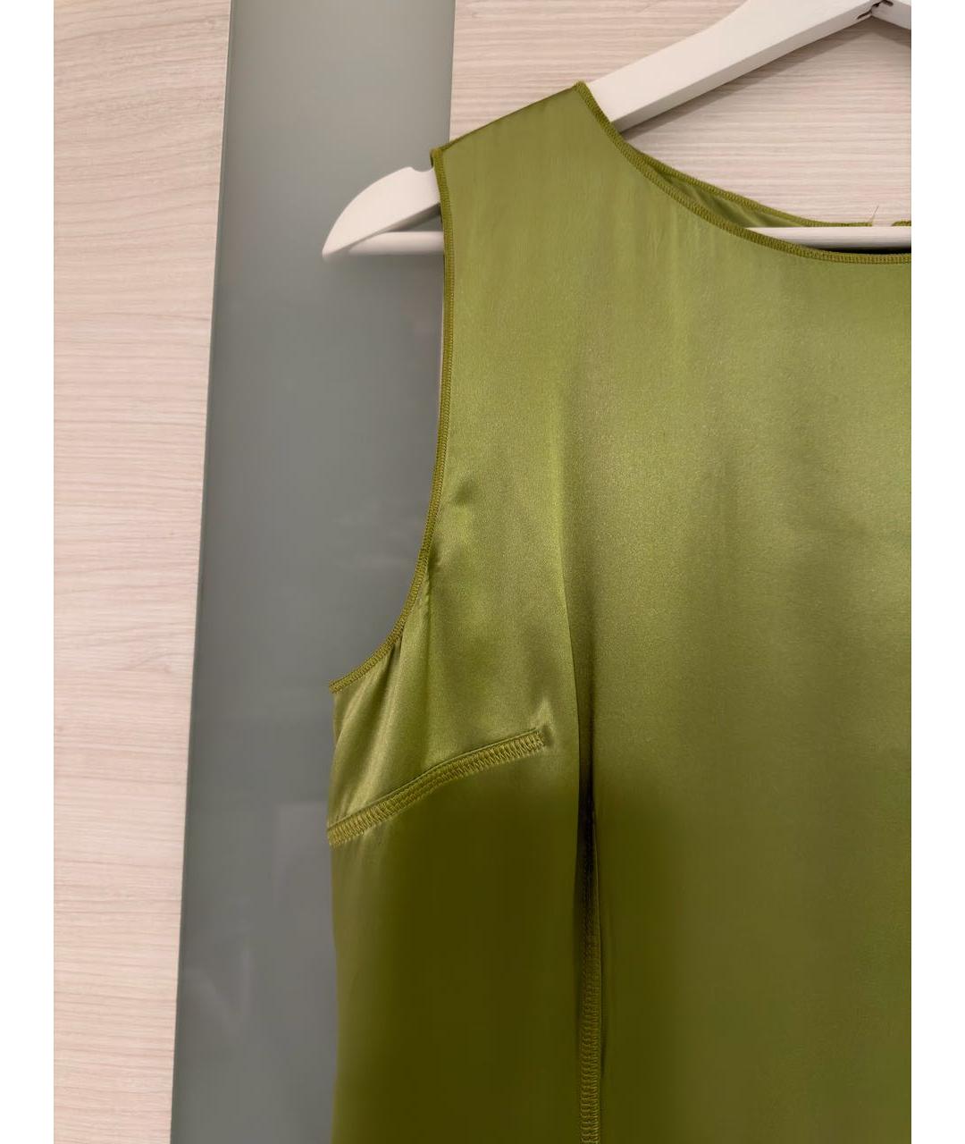 DOLCE&GABBANA Зеленые шелковое коктейльное платье, фото 3