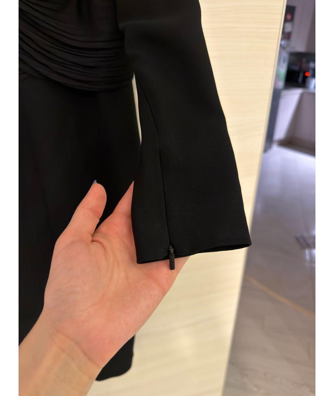 VERSACE Черное вискозное повседневное платье, фото 6