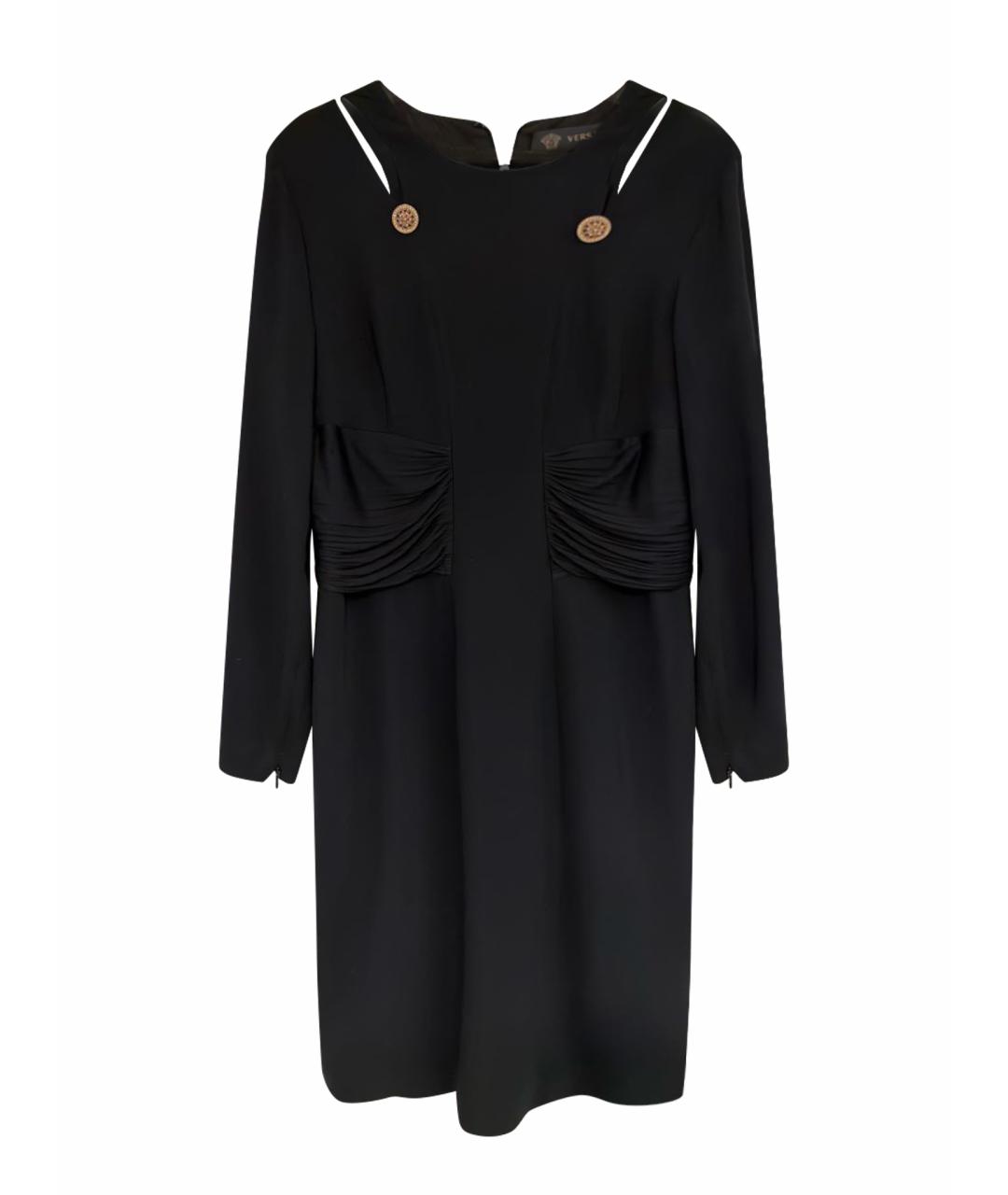 VERSACE Черное вискозное повседневное платье, фото 1