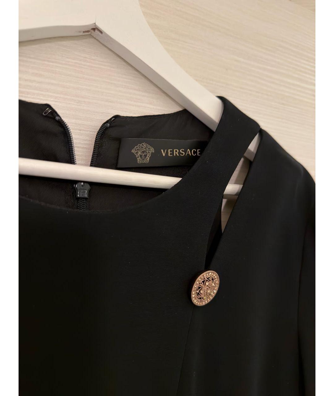 VERSACE Черное вискозное повседневное платье, фото 3