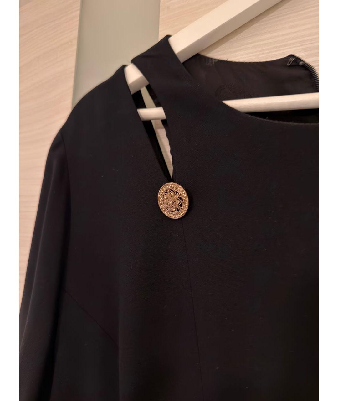 VERSACE Черное вискозное повседневное платье, фото 4