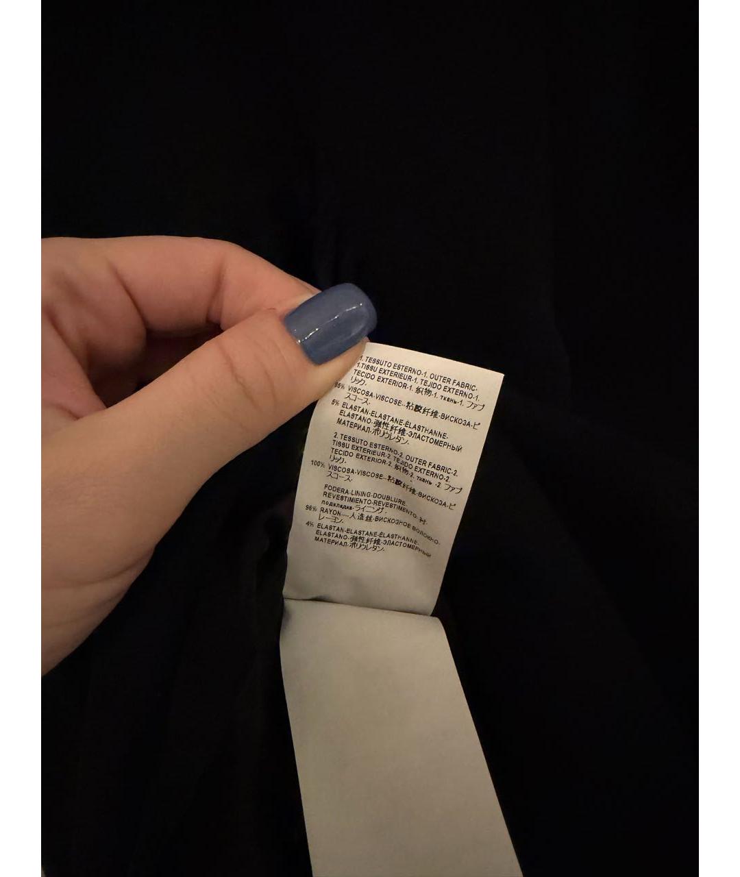 VERSACE Черное вискозное повседневное платье, фото 8