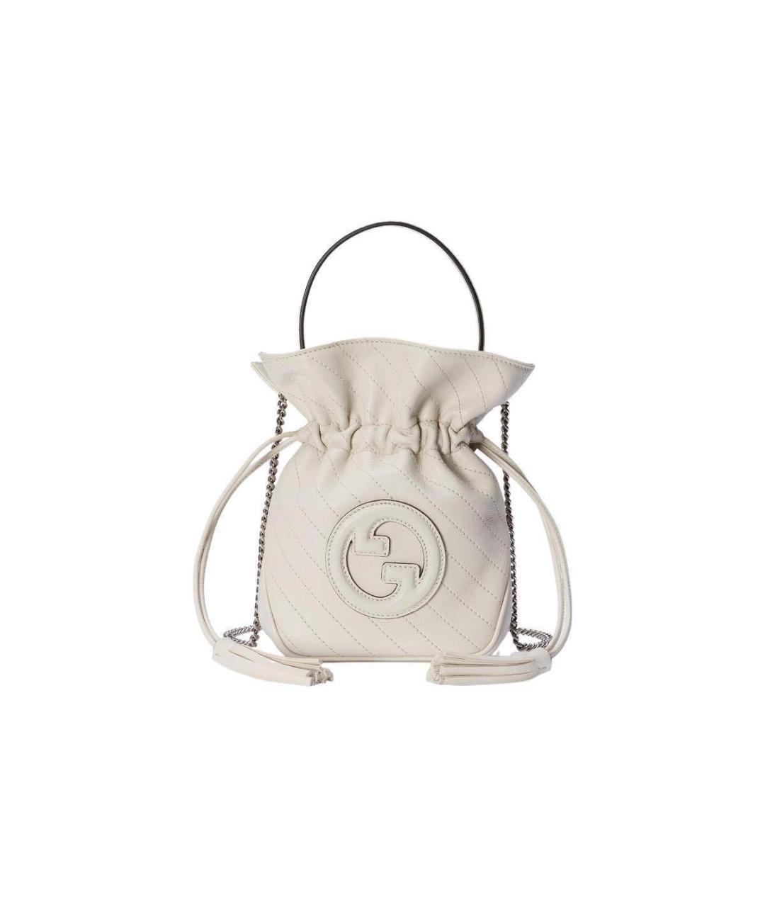 GUCCI Белая кожаная сумка с короткими ручками, фото 9