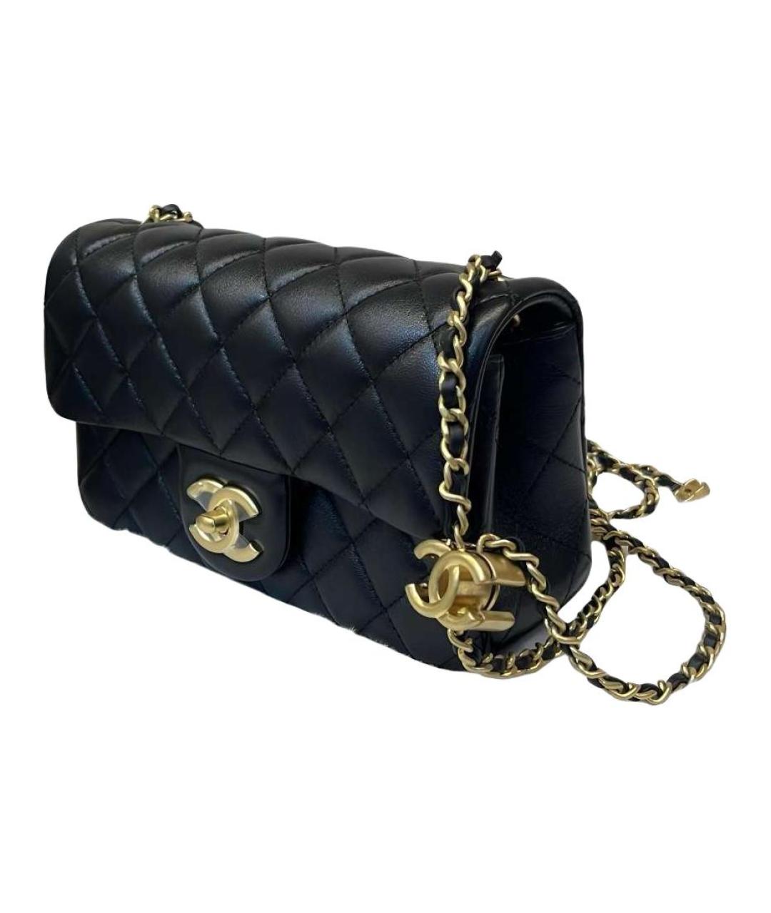 CHANEL Черная кожаная сумка через плечо, фото 2