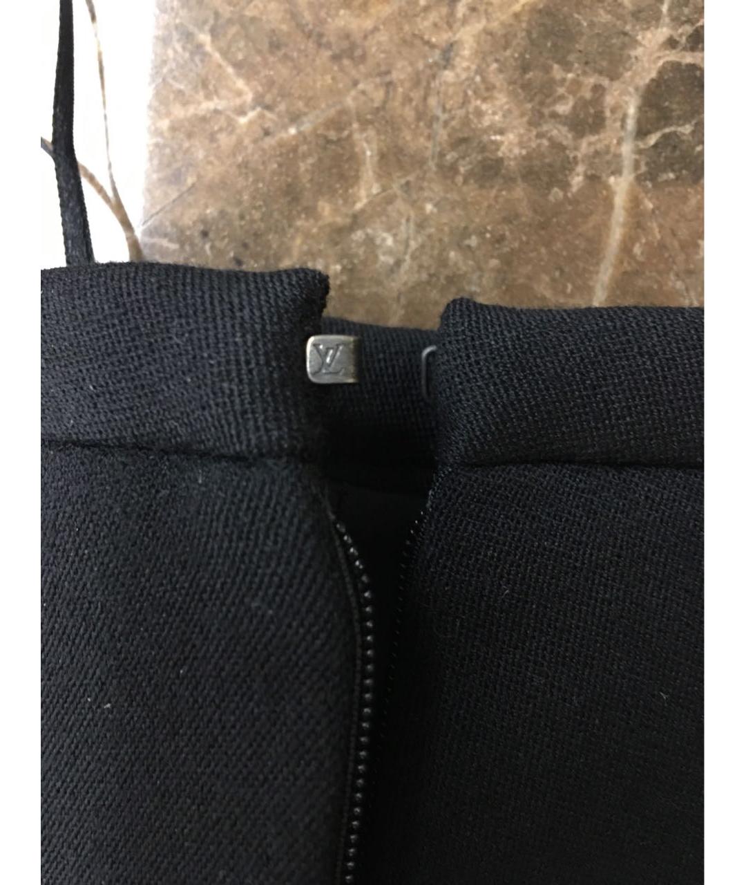 LOUIS VUITTON Черная шерстяная юбка мини, фото 4