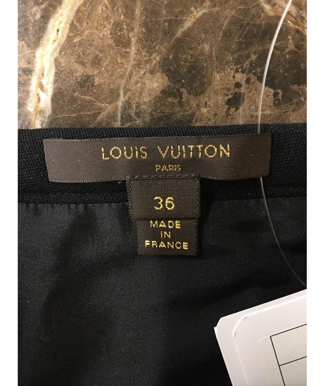 LOUIS VUITTON Черная шерстяная юбка мини, фото 3
