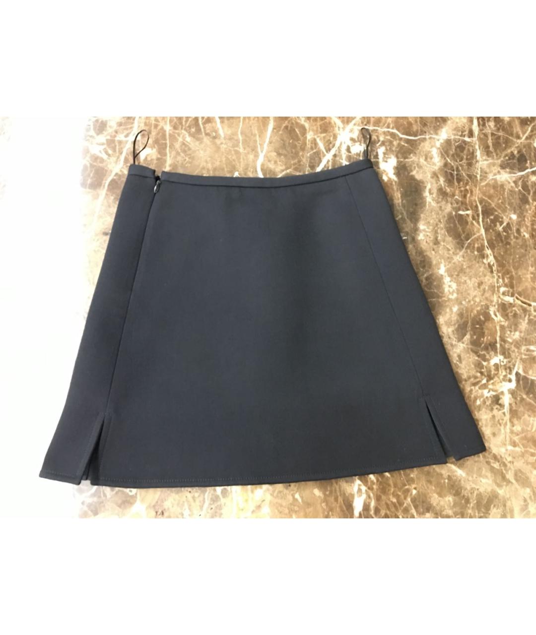 LOUIS VUITTON Черная шерстяная юбка мини, фото 7