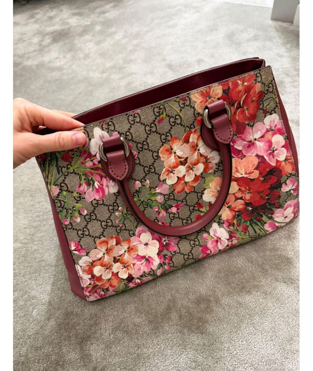 GUCCI Бордовая сумка тоут, фото 2