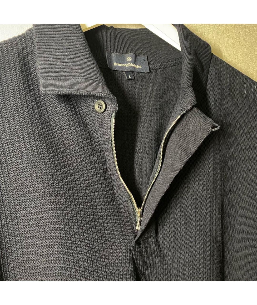 ZEGNA Темно-синий хлопковый джемпер / свитер, фото 3