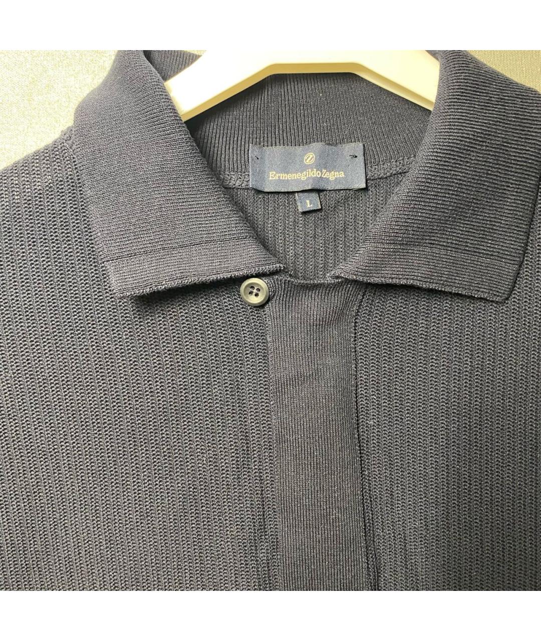 ZEGNA Темно-синий хлопковый джемпер / свитер, фото 2