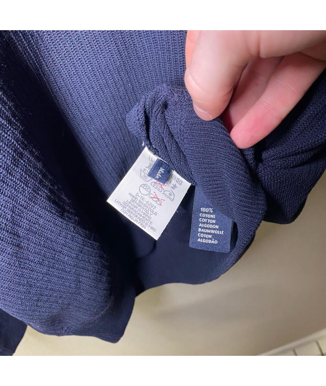 ZEGNA Темно-синий хлопковый джемпер / свитер, фото 5