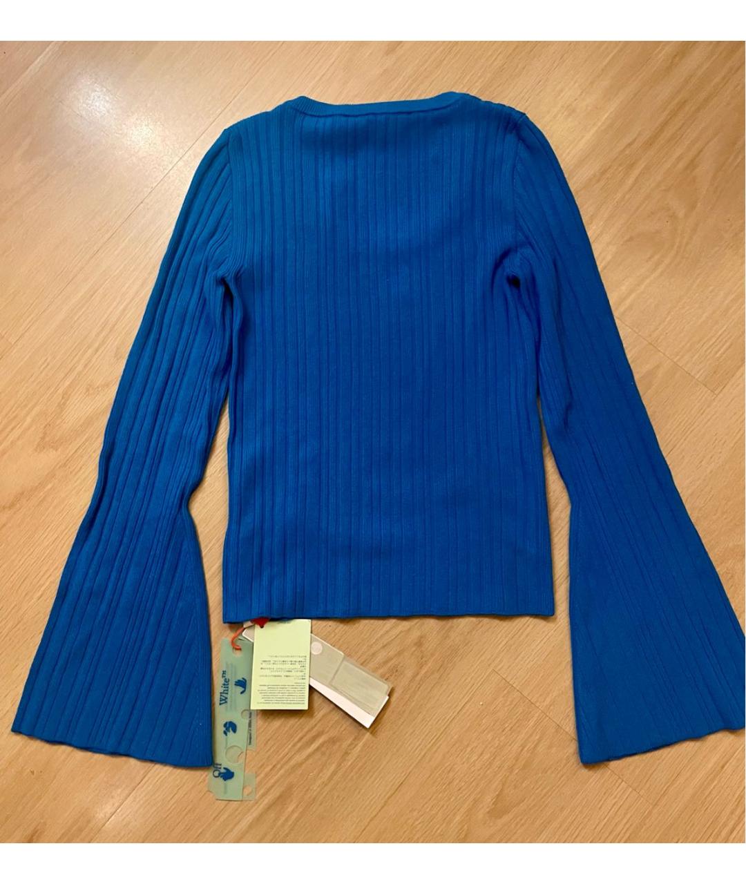 OFF-WHITE Голубой хлопковый джемпер / свитер, фото 4