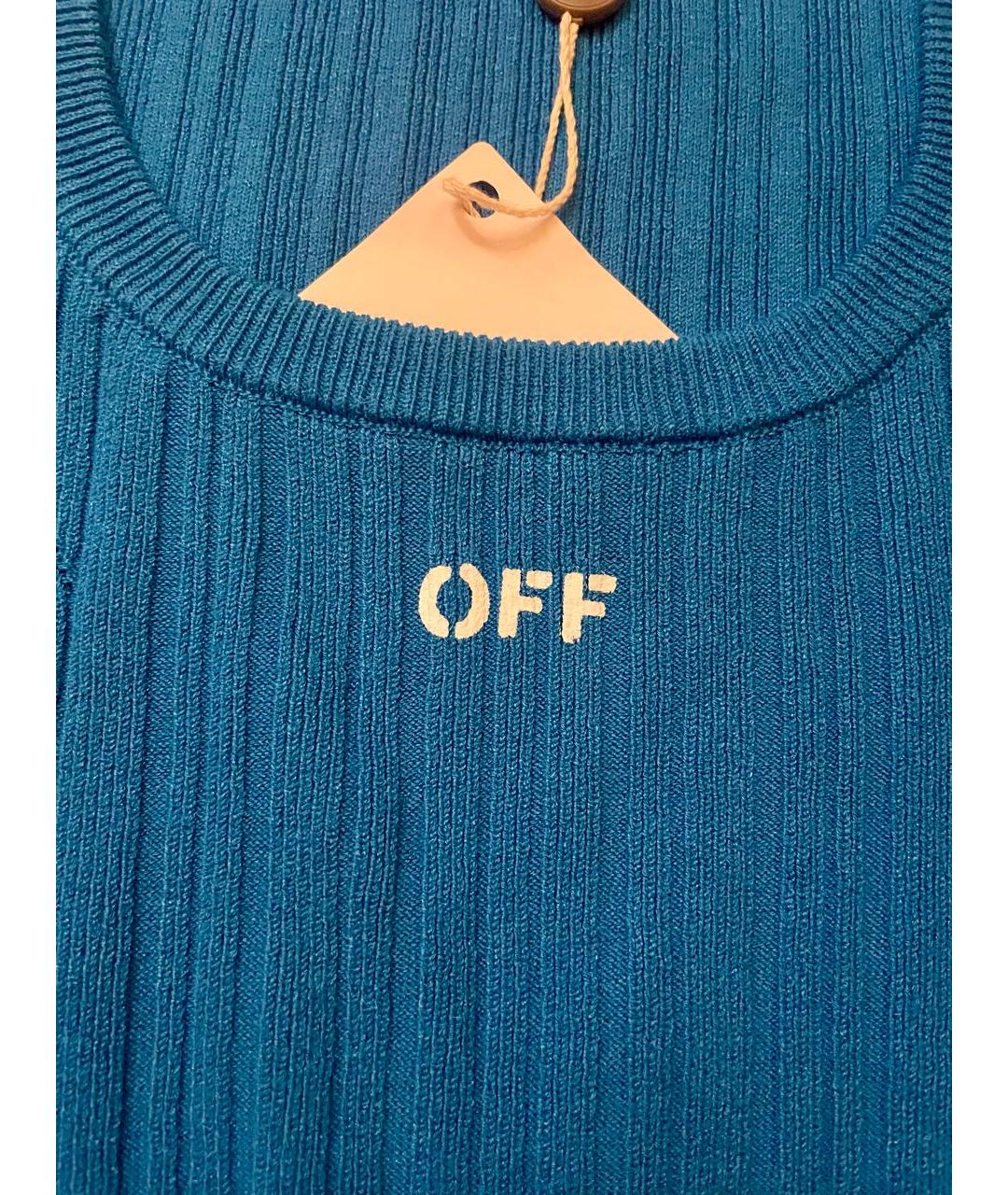 OFF-WHITE Голубой хлопковый джемпер / свитер, фото 3