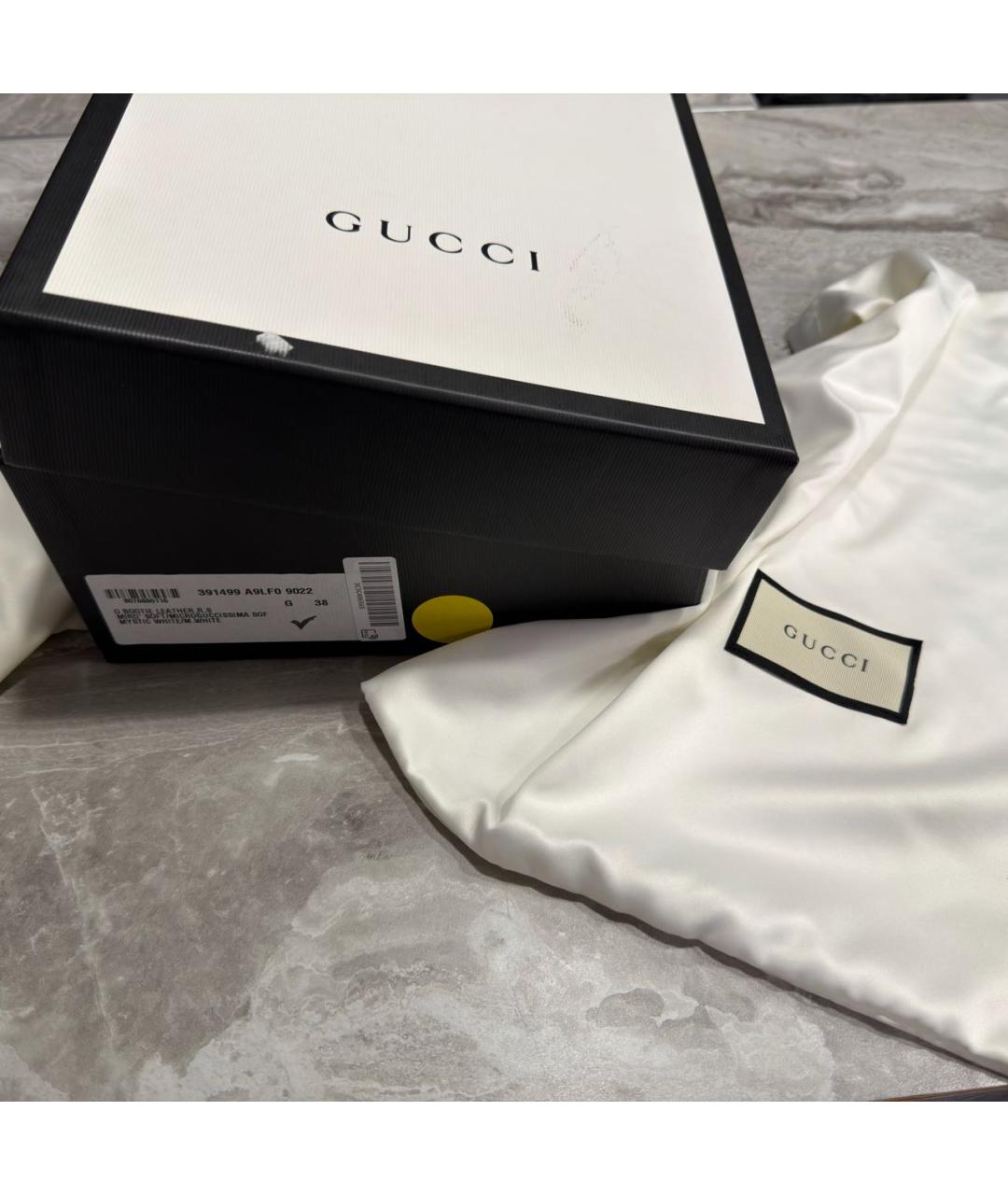 GUCCI Бежевые кожаные кеды, фото 6