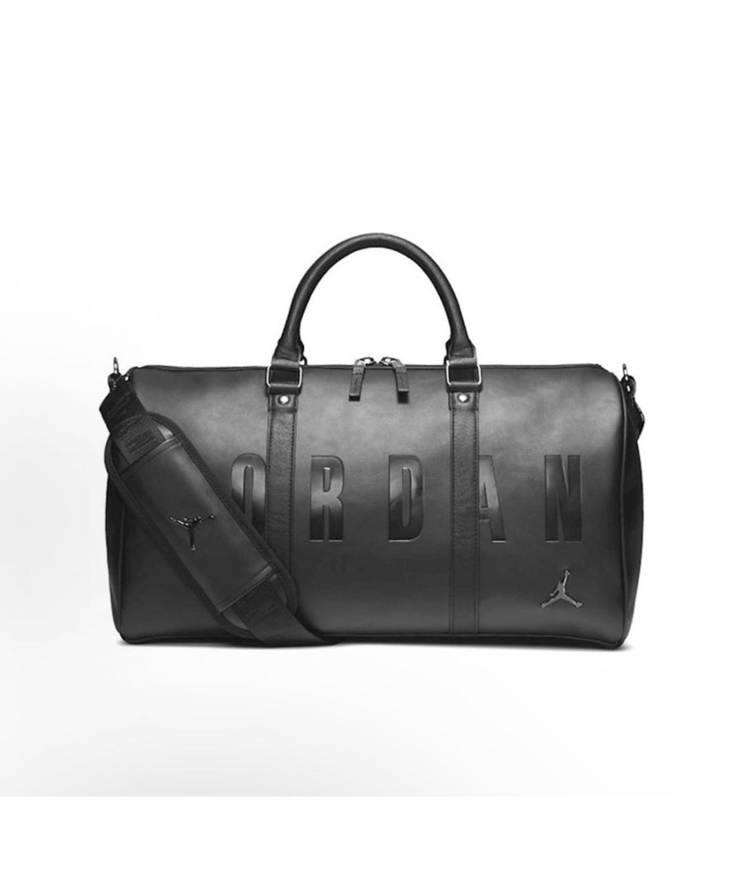 JORDAN Черная кожаная дорожная/спортивная сумка, фото 8
