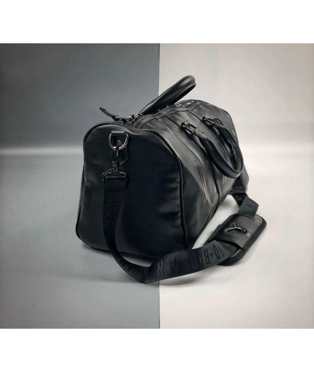 JORDAN Черная кожаная дорожная/спортивная сумка, фото 7