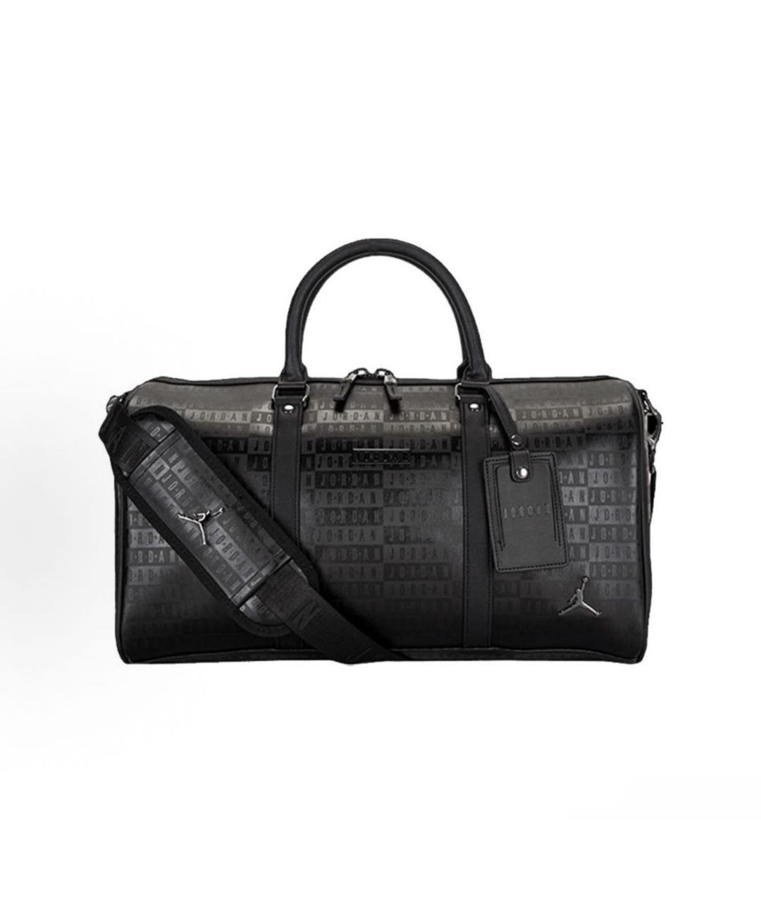JORDAN Черная кожаная дорожная/спортивная сумка, фото 7