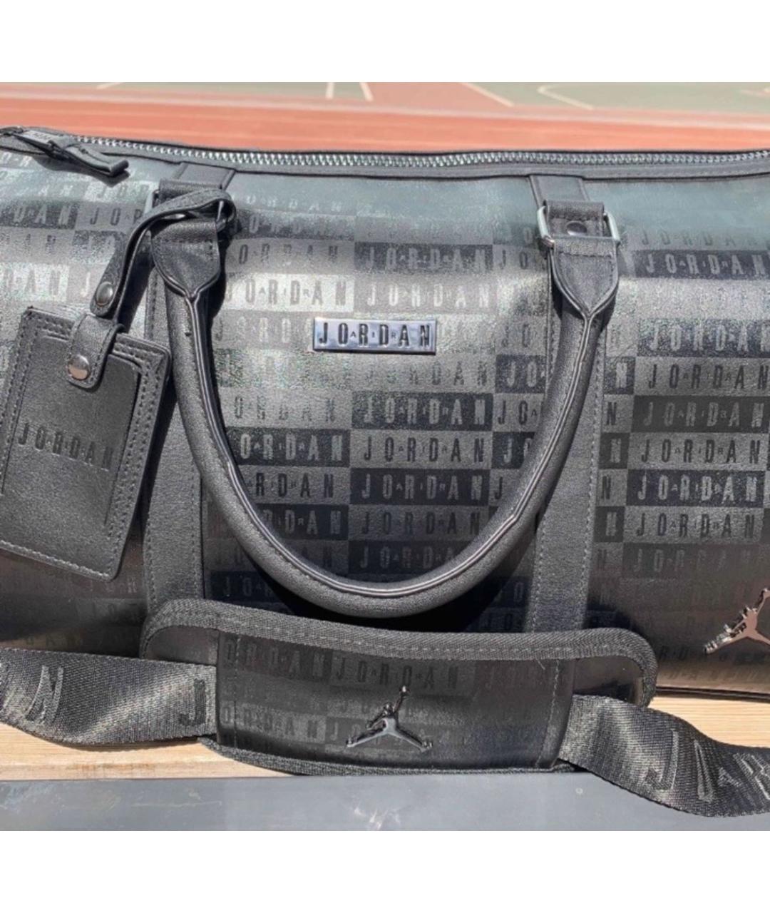 JORDAN Черная кожаная дорожная/спортивная сумка, фото 5