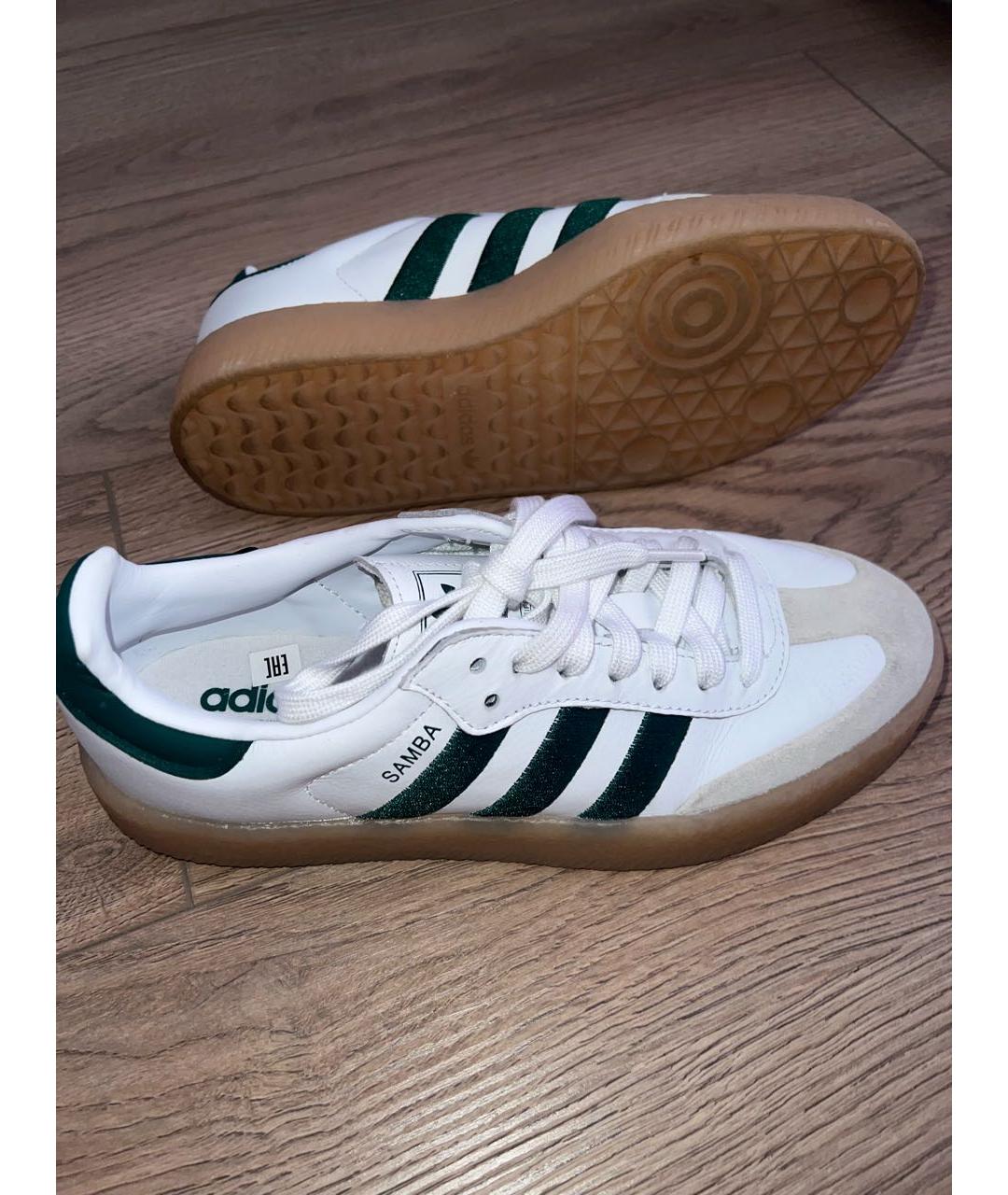 ADIDAS Белые кожаные низкие кроссовки / кеды, фото 5