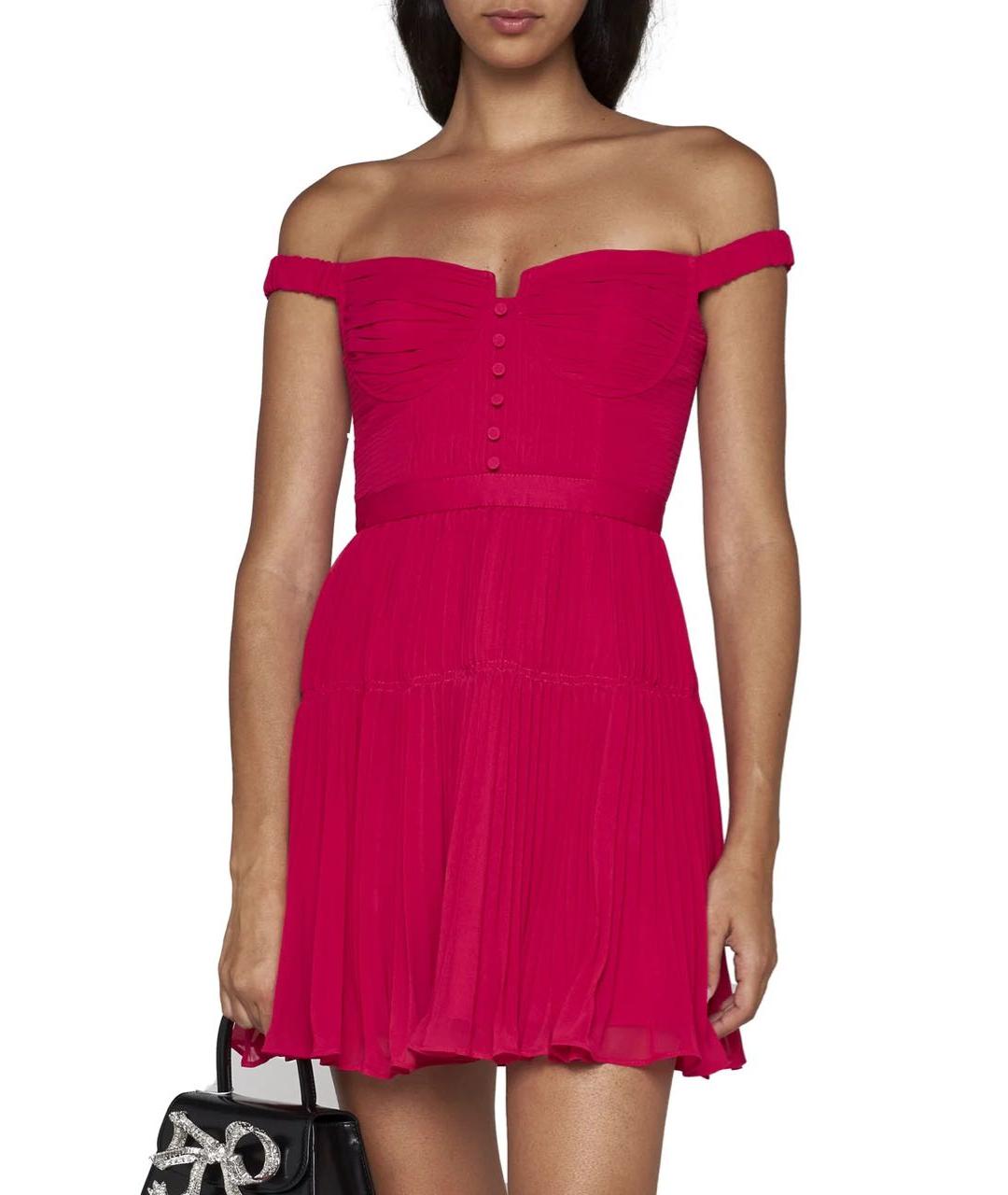 SELF-PORTRAIT Красное шифоновое повседневное платье, фото 2