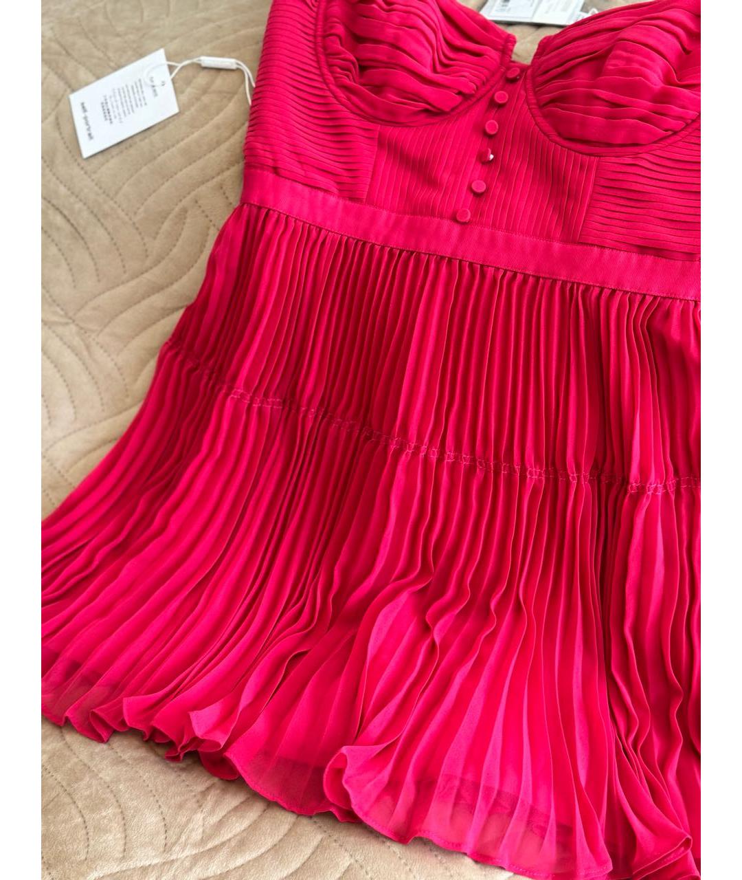 SELF-PORTRAIT Красное шифоновое повседневное платье, фото 5