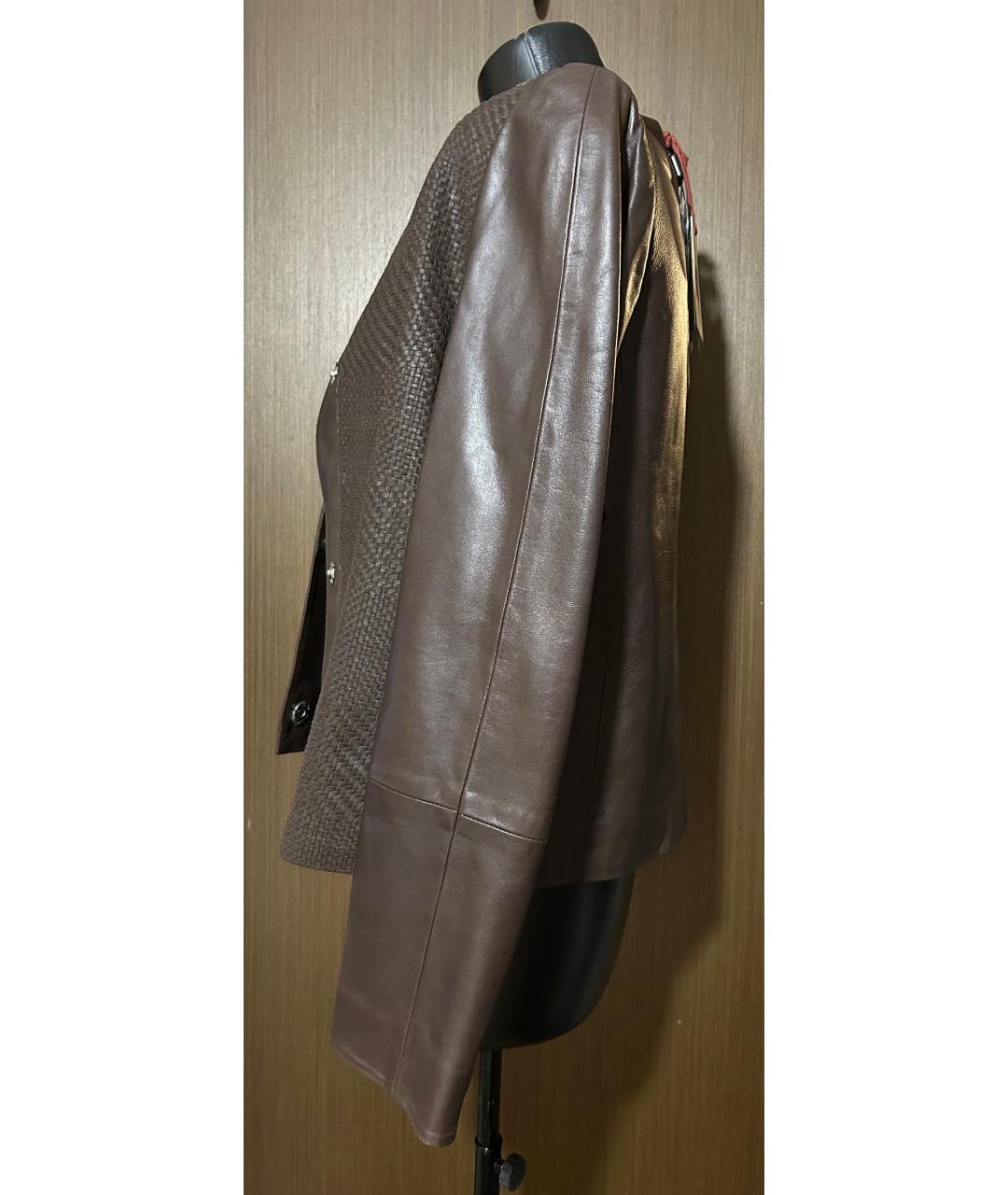 WEEKEND MAX MARA Коричневая кожаная куртка, фото 3