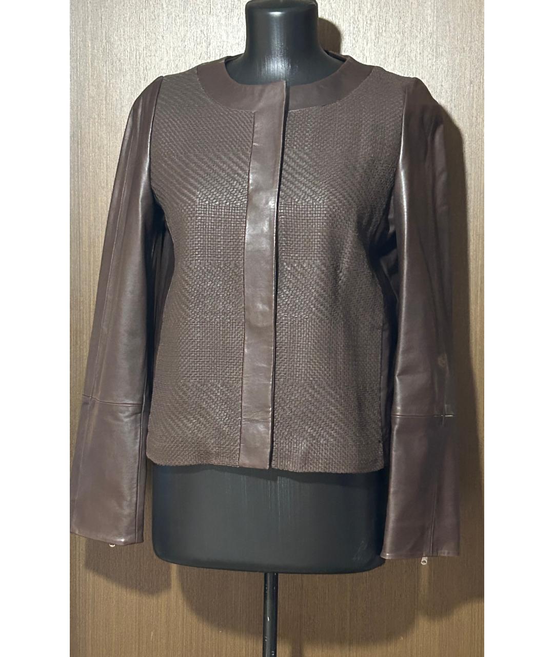 WEEKEND MAX MARA Коричневая кожаная куртка, фото 5