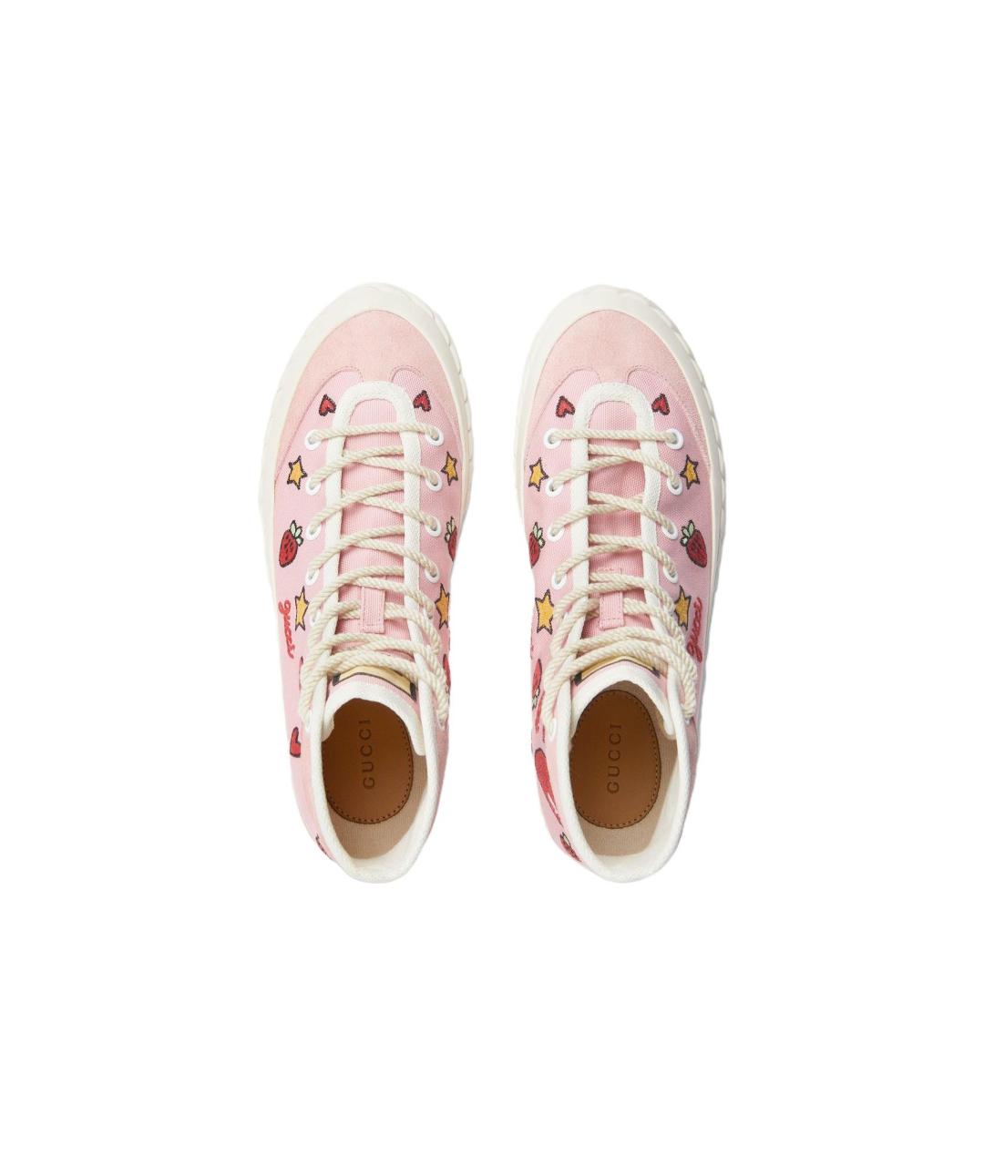 GUCCI Розовые текстильные кеды, фото 4