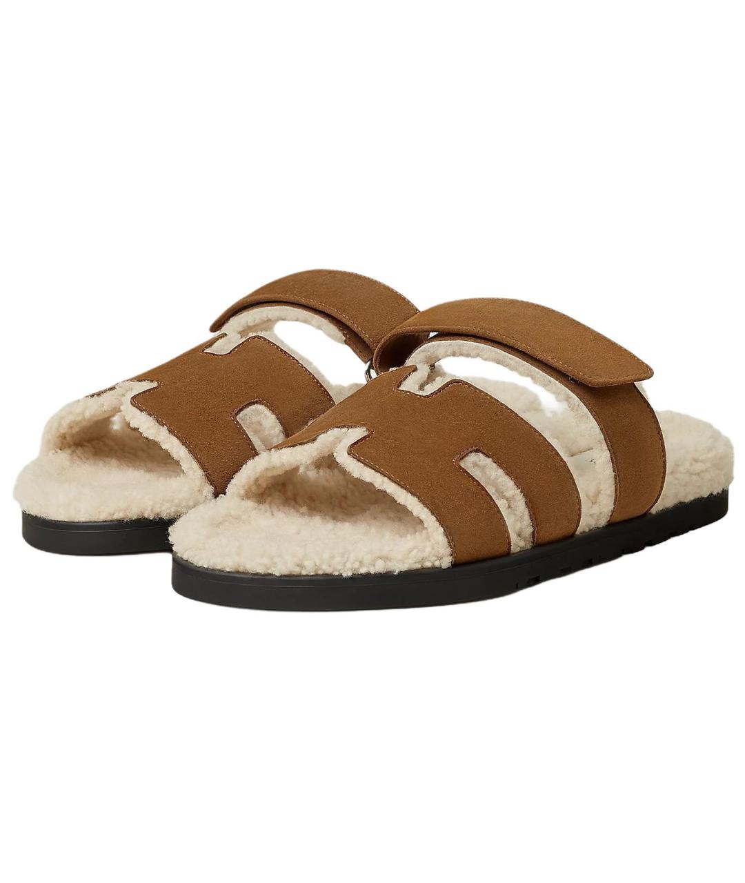 HERMES Коричневые сандалии, фото 3