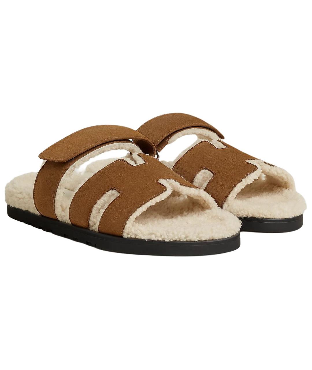 HERMES Коричневые сандалии, фото 4