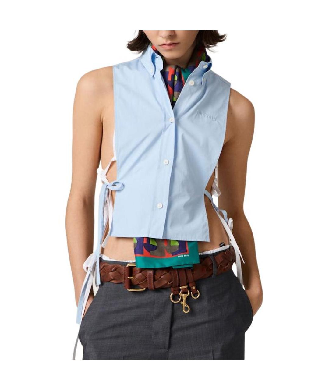 MIU MIU Голубая рубашка, фото 4