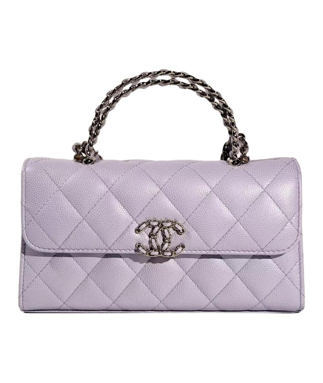 CHANEL Фиолетовая кожаная сумка с короткими ручками, фото 1