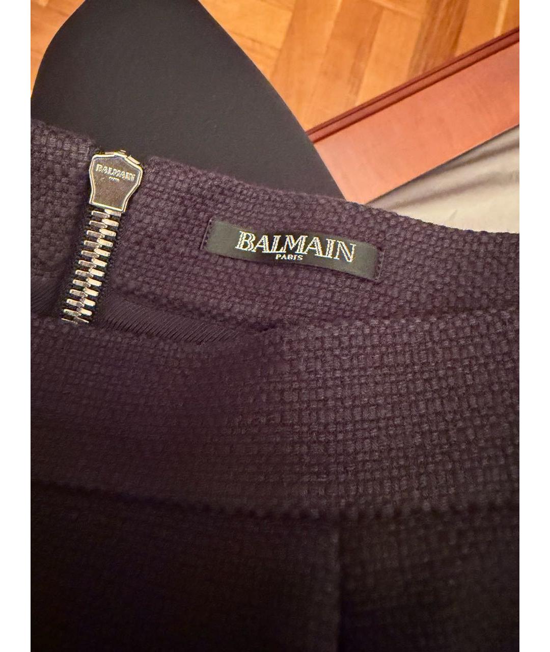 BALMAIN Черная вискозная юбка мини, фото 3