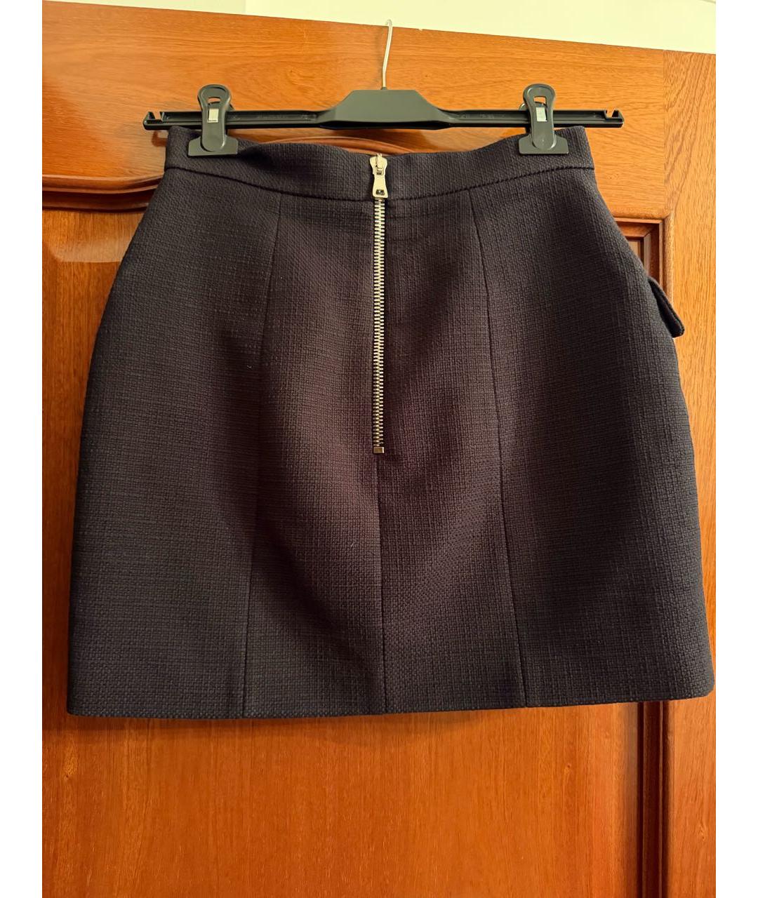 BALMAIN Черная вискозная юбка мини, фото 2