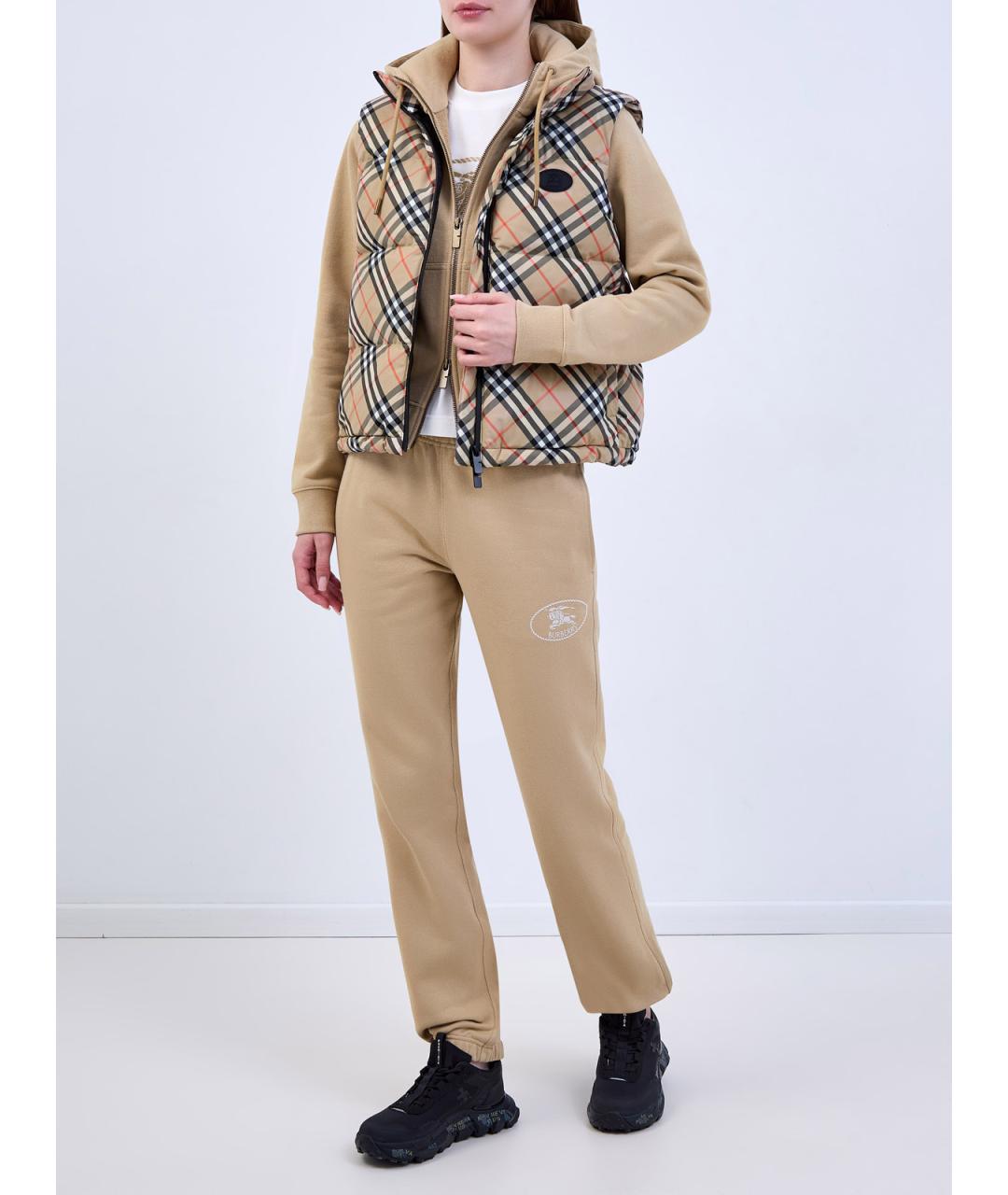 BURBERRY Бежевый полиэстеровый жилет, фото 2