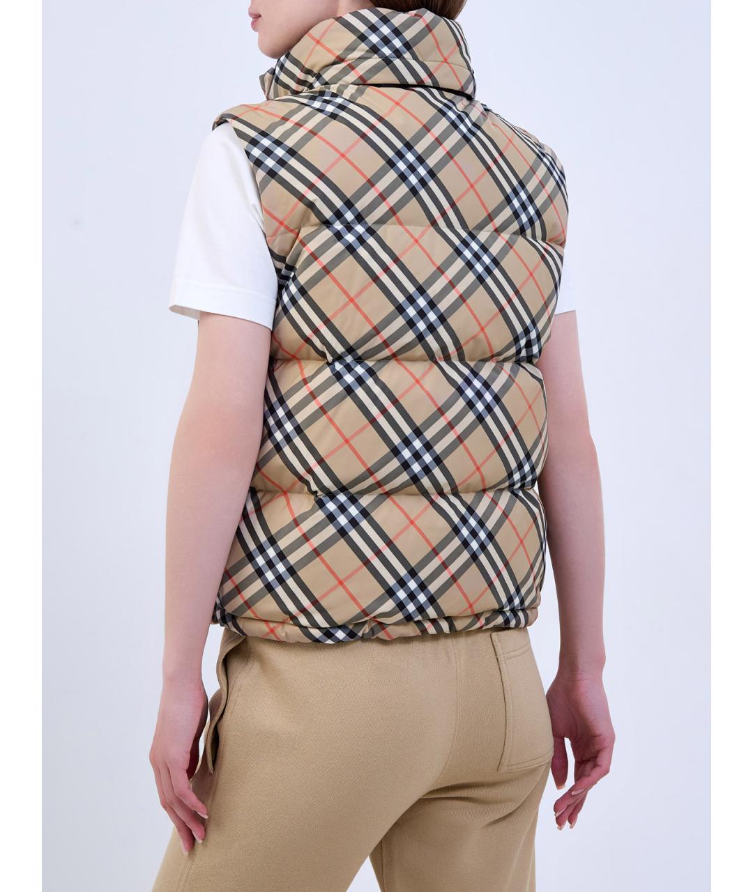BURBERRY Бежевый полиэстеровый жилет, фото 4