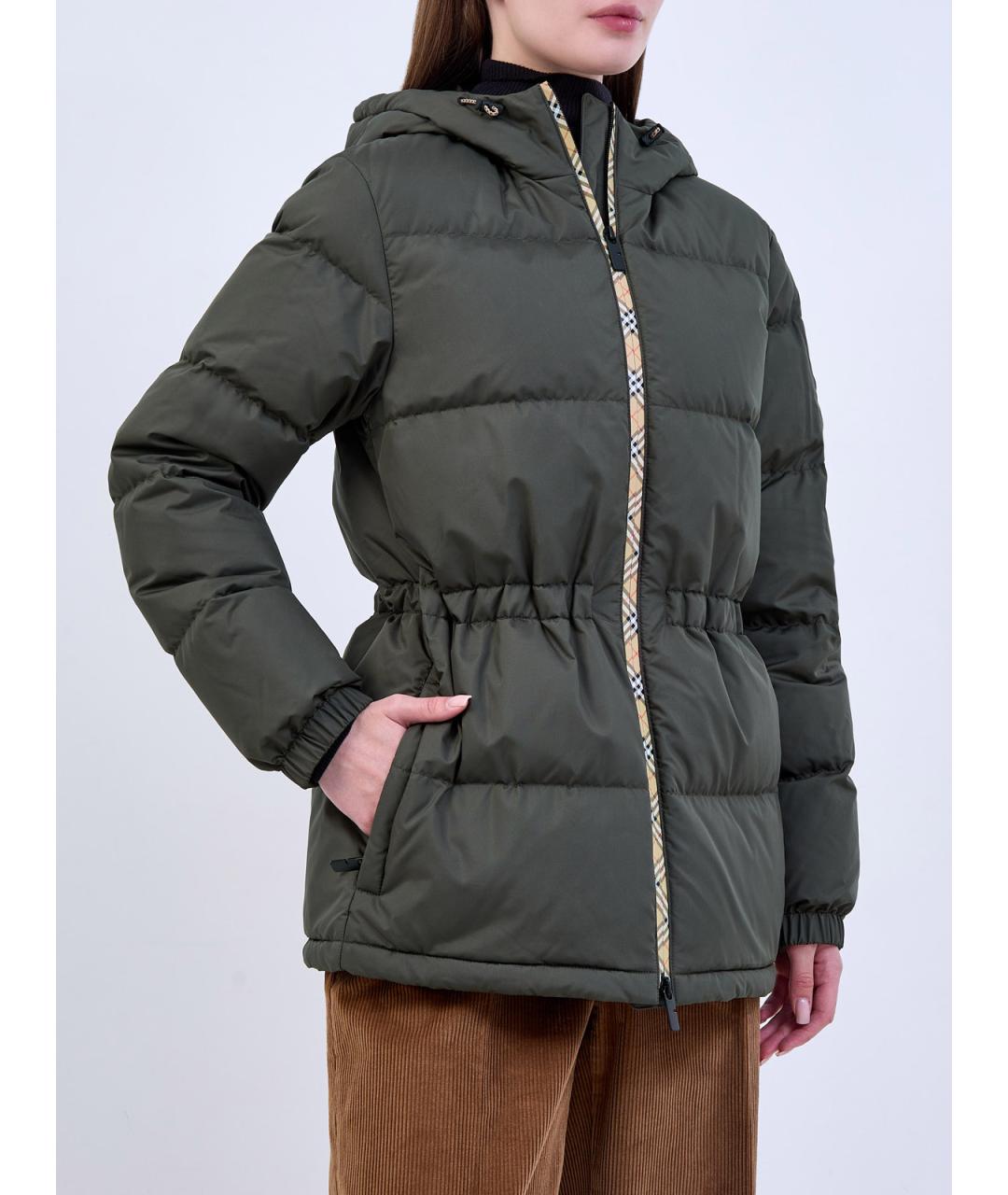 BURBERRY Хаки полиэстеровый пуховик, фото 3