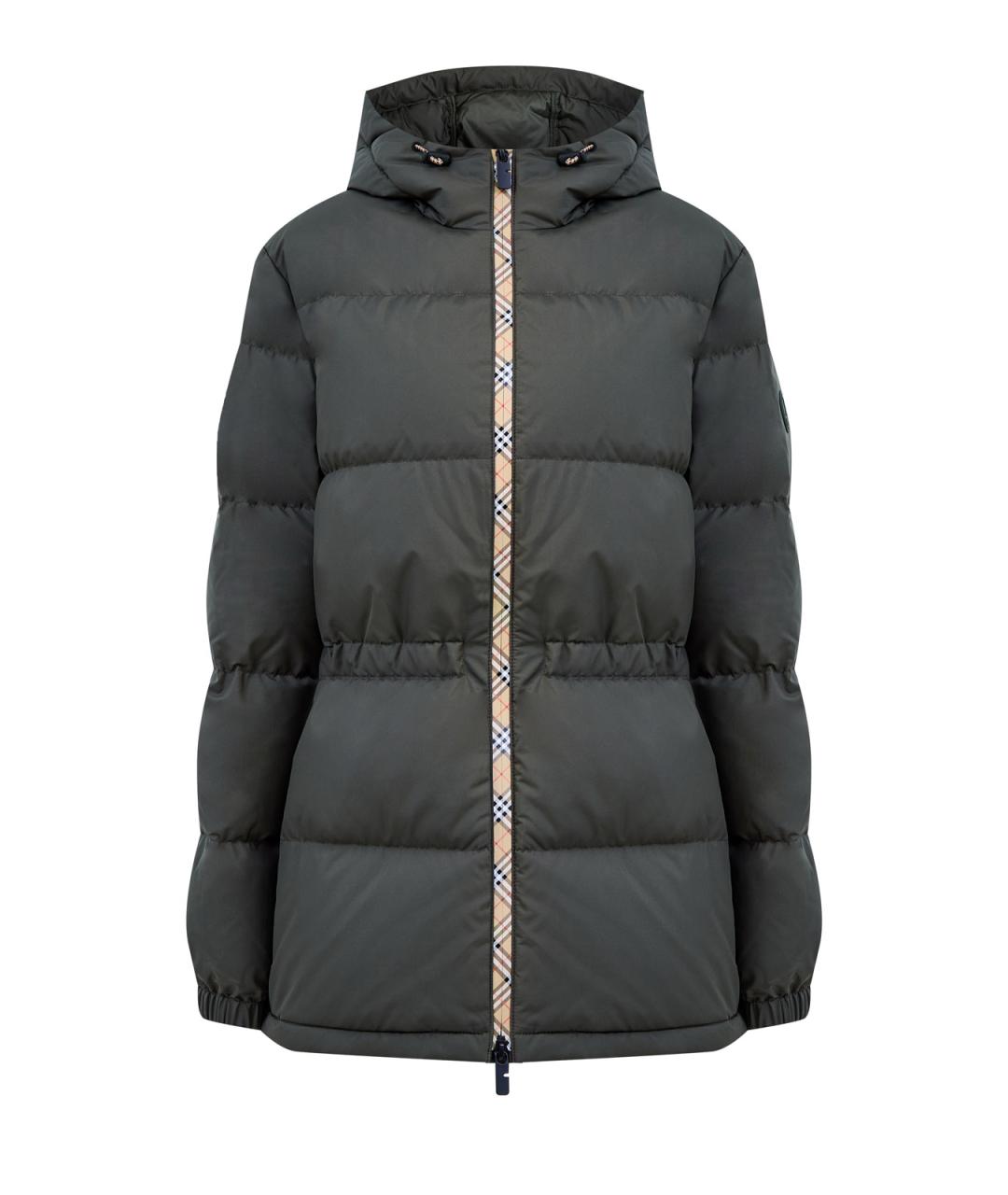 BURBERRY Хаки полиэстеровый пуховик, фото 1