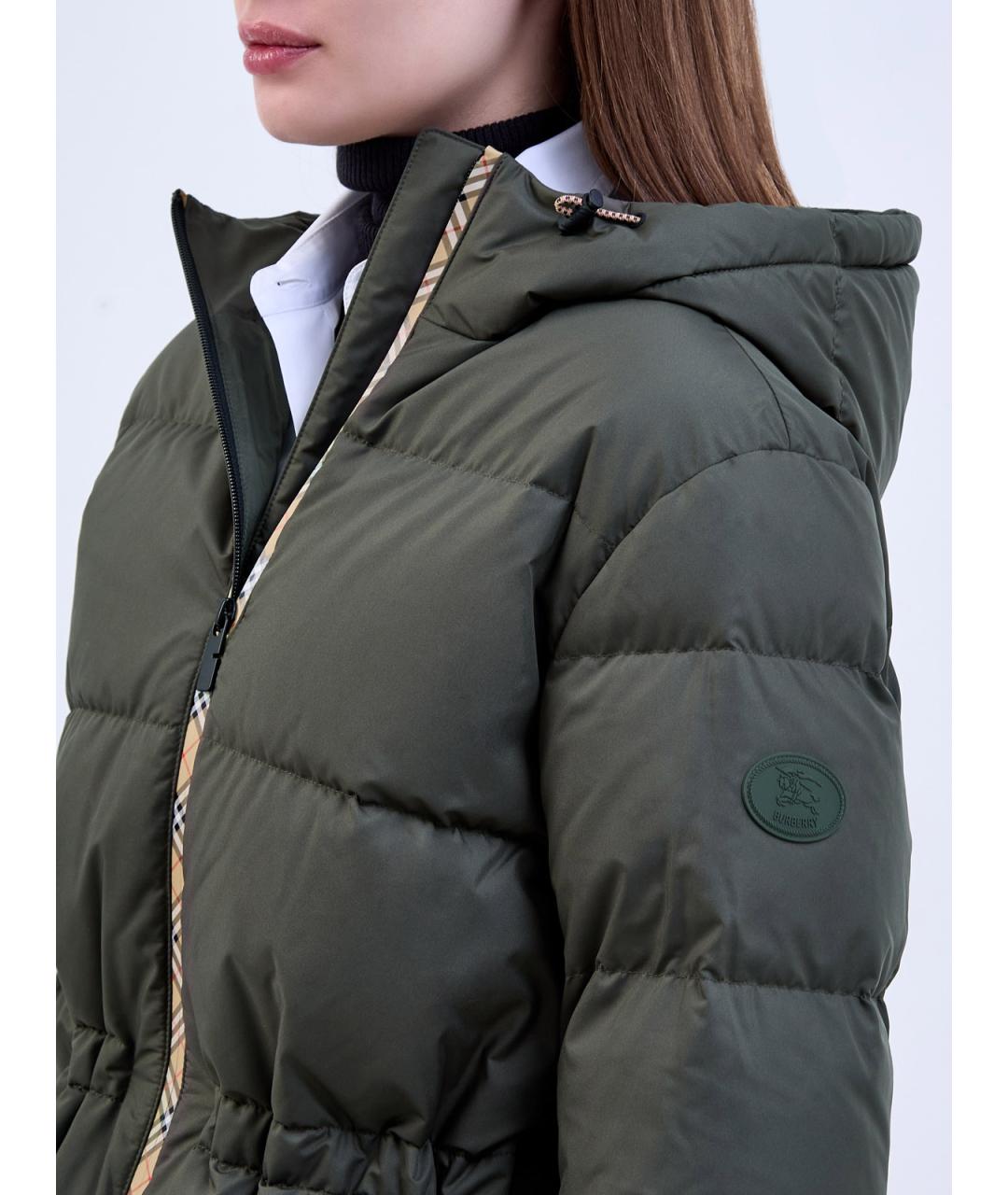 BURBERRY Хаки полиэстеровый пуховик, фото 5