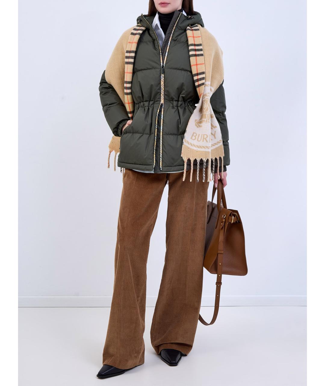 BURBERRY Хаки полиэстеровый пуховик, фото 2