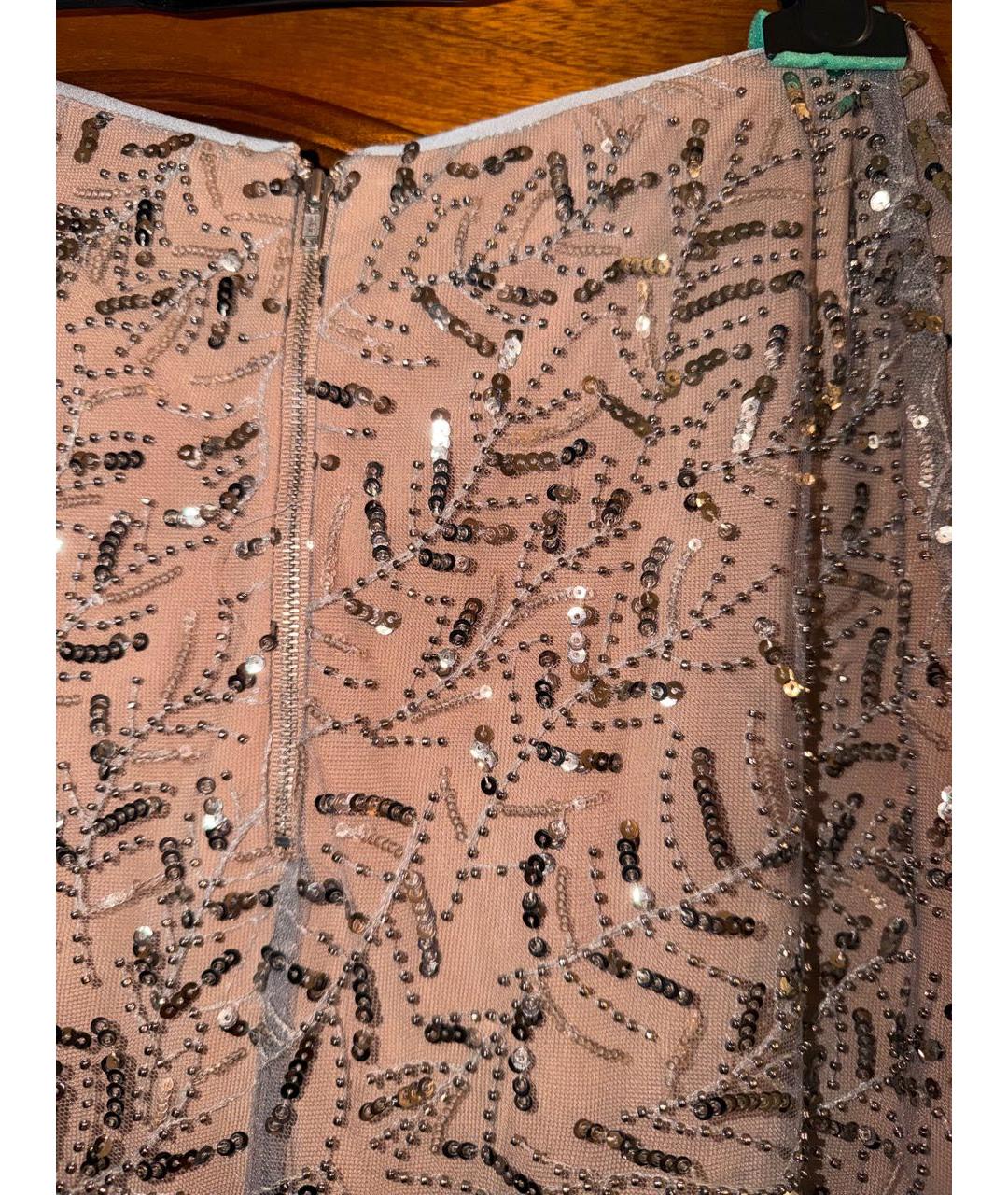 SELF-PORTRAIT Бежевая полиэстеровая юбка миди, фото 8