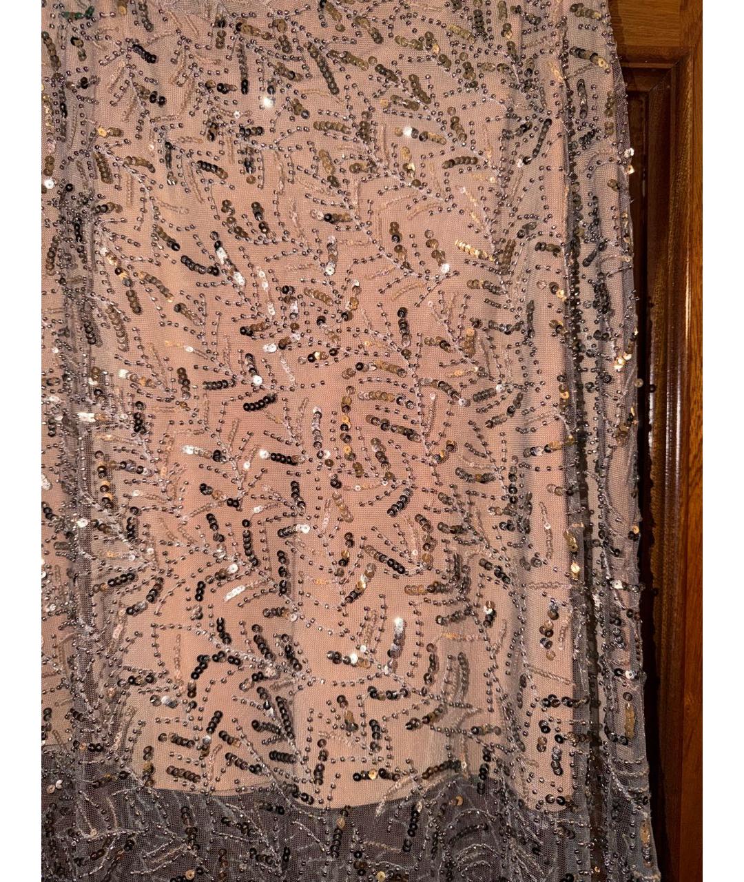 SELF-PORTRAIT Бежевая полиэстеровая юбка миди, фото 4