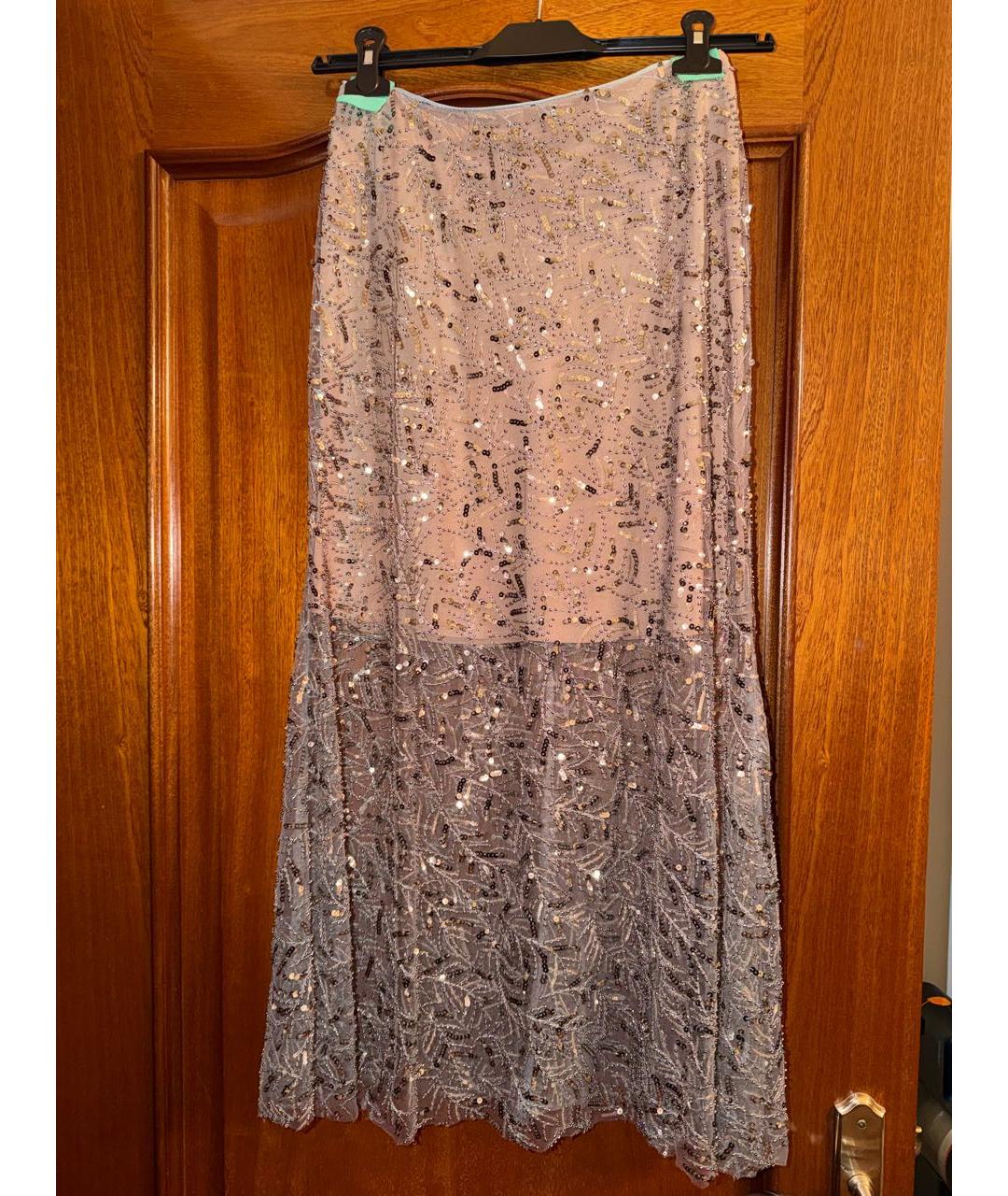 SELF-PORTRAIT Бежевая полиэстеровая юбка миди, фото 9