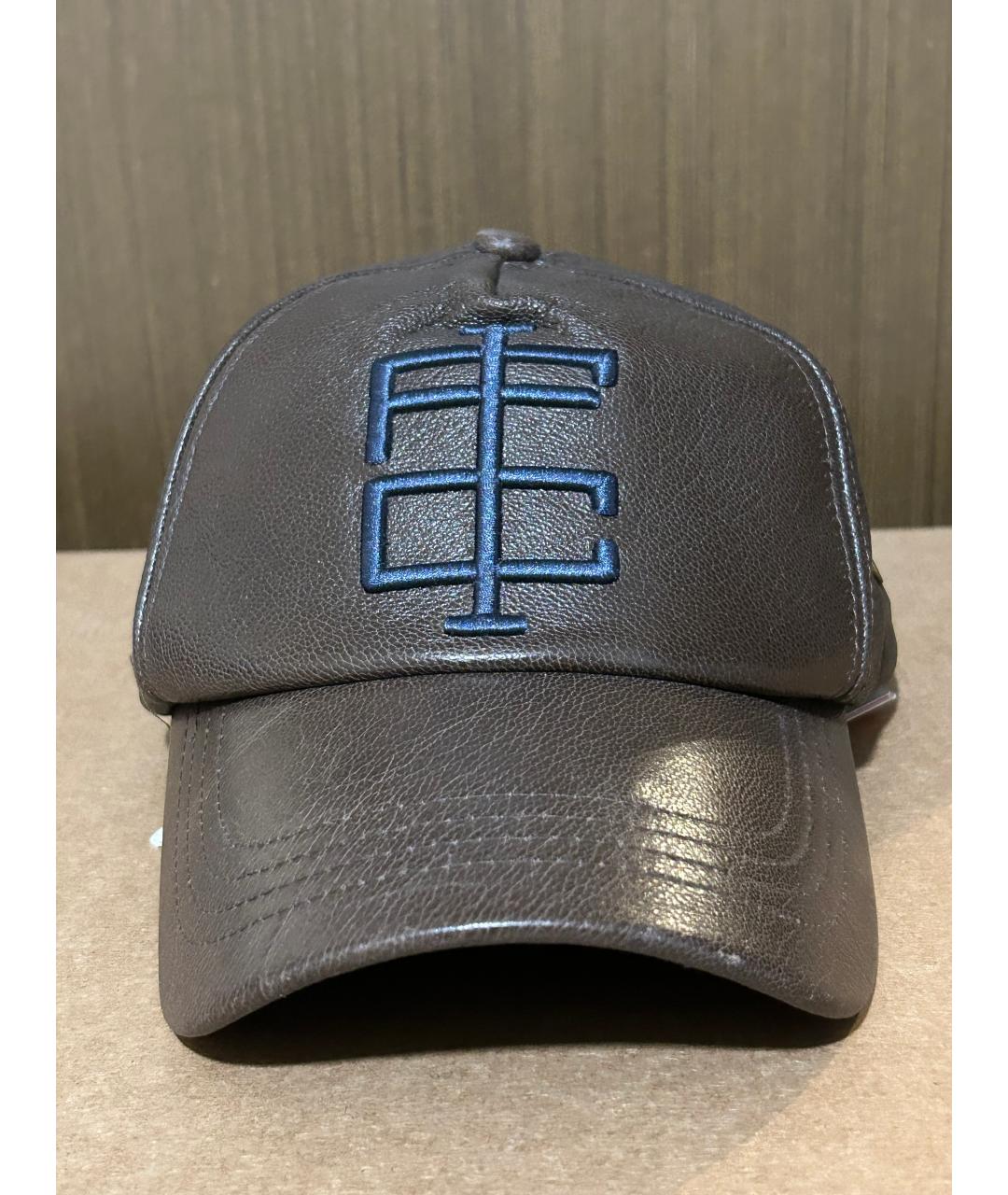 BIKKEMBERGS Коричневая кожаная кепка, фото 6