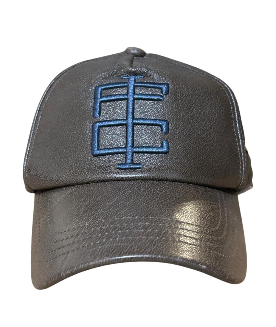 BIKKEMBERGS Коричневая кожаная кепка, фото 1