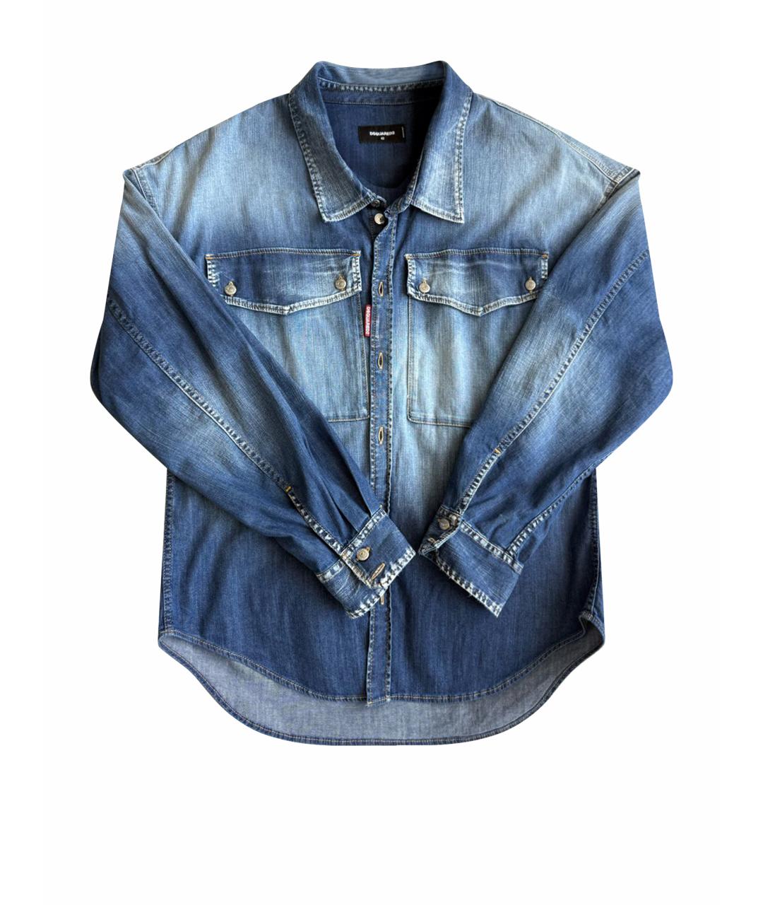 DSQUARED2 Темно-синяя деним рубашка, фото 5