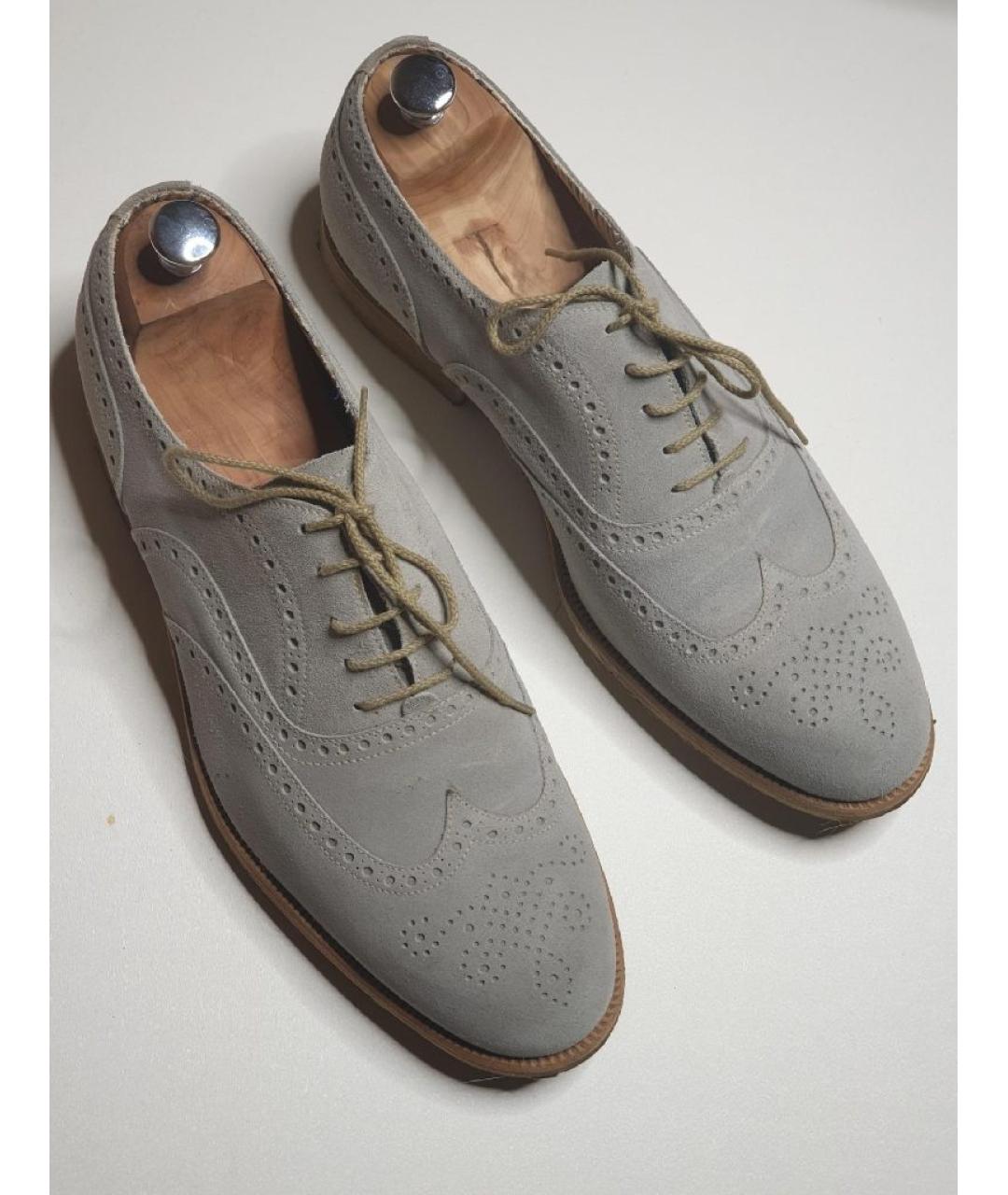 BARRETT Серые замшевые низкие ботинки, фото 2